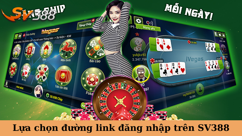 Lựa chọn đường link đăng nhập trên SV388