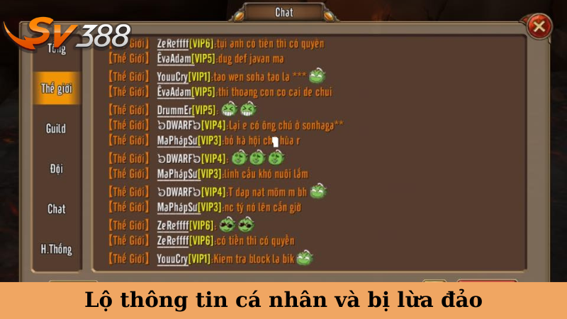 Lộ thông tin cá nhân và bị lừa đảo